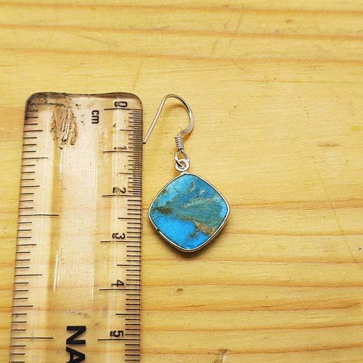 Elegant Blue Copper Turquoise Dangle Earrings – Statement Jewelry
