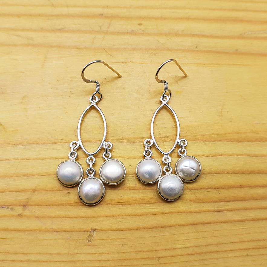 Pearl Statement Earrings – Handmade Jewelry