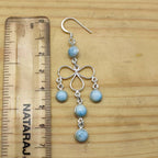 Classic Larimar Round Earrings in Sterling Silver
