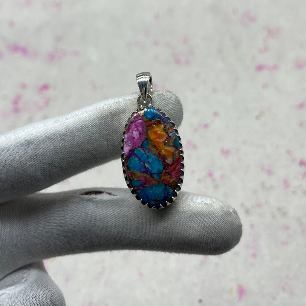 Pink Dahlia 925 Sterling Silver Pendant – Handmade Festival Jewelry