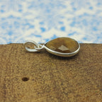 Tiger Eye Checker Cut 925 Silver Bezel Necklace