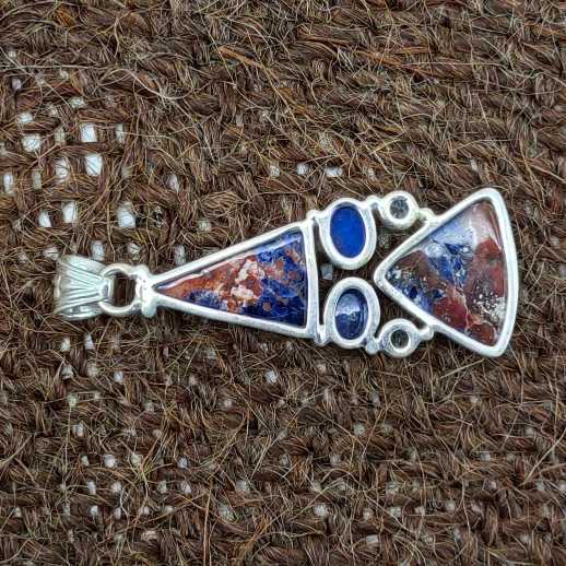 Multi Sodalite 925 Silver Pendant Necklace Trendy Gift