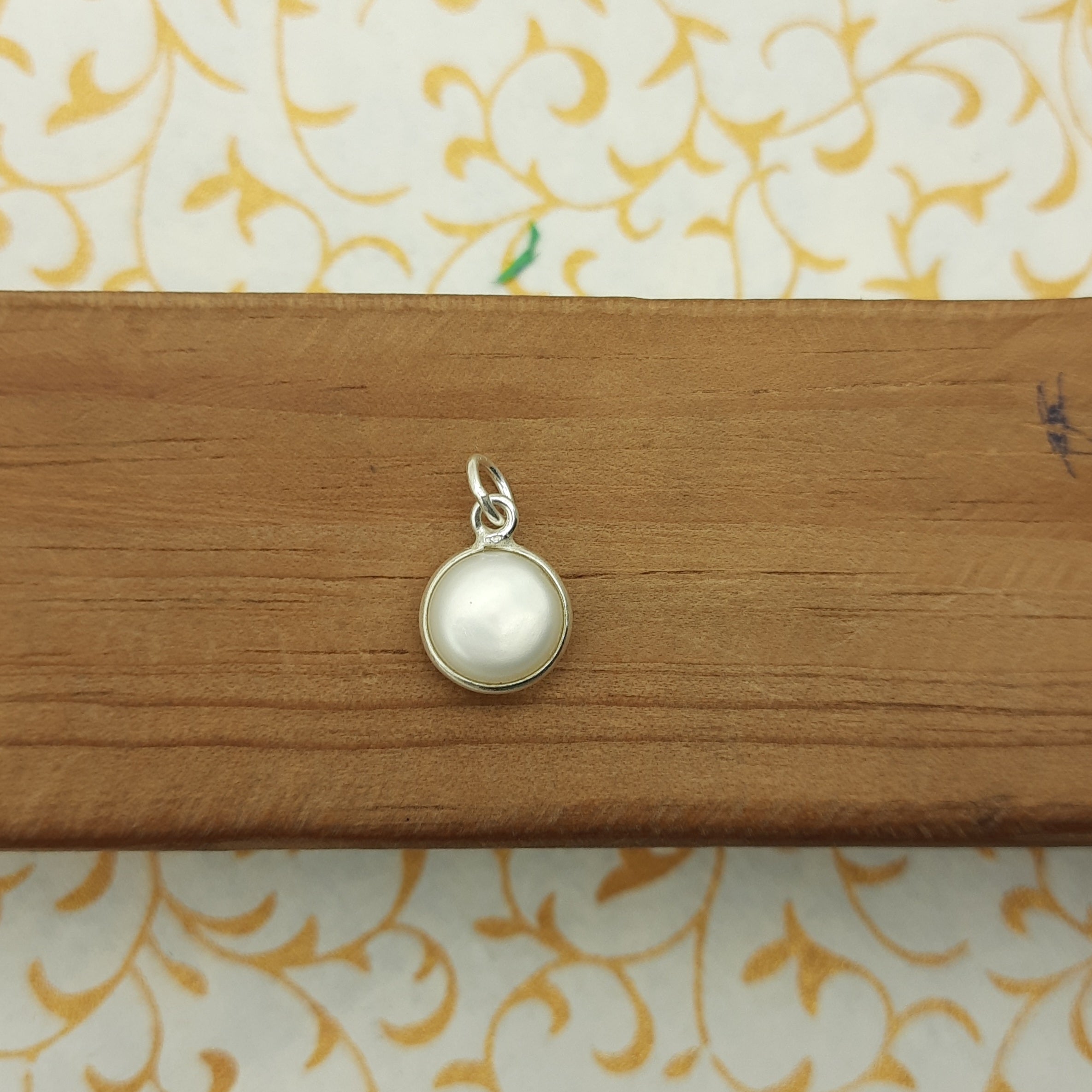 925 Sterling Silver Pearl Pendant – Natural Gemstone Bezel Set | Astrology Healing Jewelry