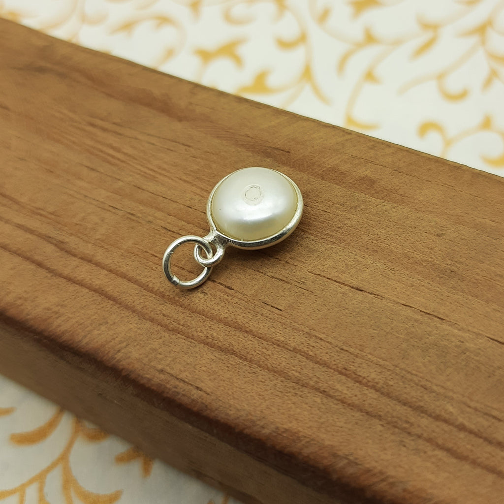 925 Sterling Silver Pearl Pendant – Natural Gemstone Bezel Set | Astrology Healing Jewelry