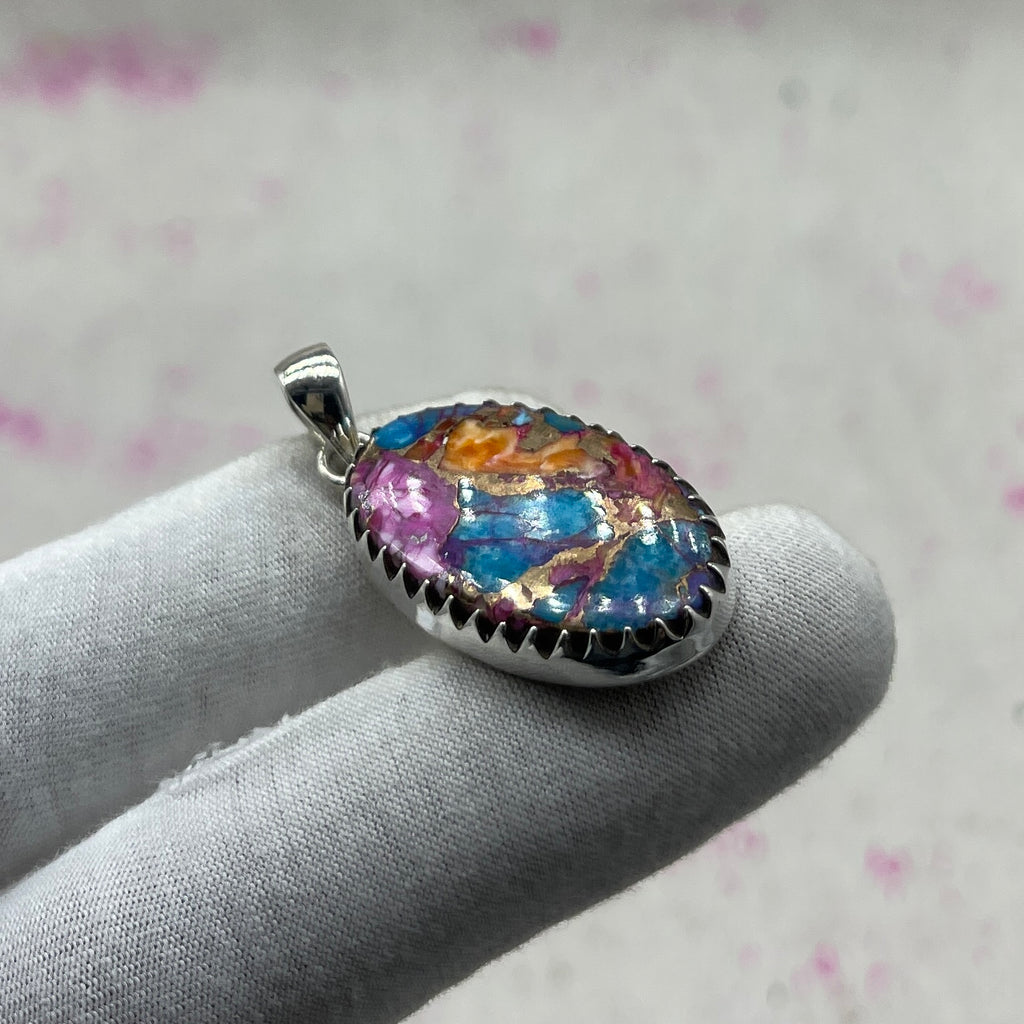Pink Dahlia 925 Sterling Silver Pendant – Handmade Festival Jewelry