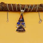 Multi Sodalite 925 Silver Pendant Necklace Trendy Gift