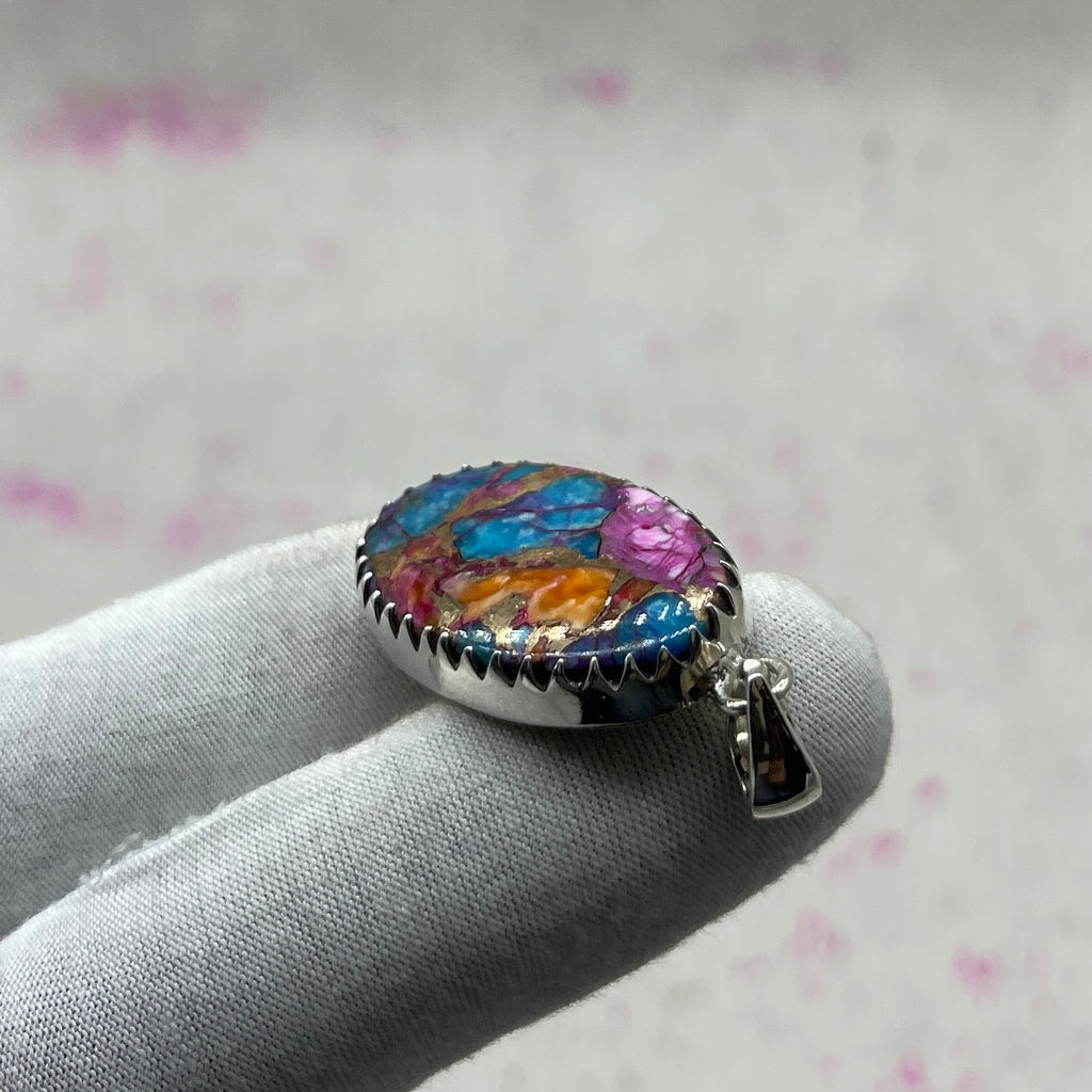 Pink Dahlia 925 Sterling Silver Pendant – Handmade Festival Jewelry