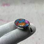 Pink Dahlia 925 Sterling Silver Pendant – Handmade Festival Jewelry