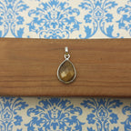 Tiger Eye Checker Cut 925 Silver Bezel Necklace