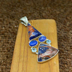 Multi Sodalite 925 Silver Pendant Necklace Trendy Gift