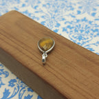 Tiger Eye Checker Cut 925 Silver Bezel Necklace