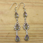 Designer Mystic Quartz Earrings – Long Dangle Statement Style