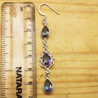 Designer Mystic Quartz Earrings – Long Dangle Statement Style