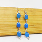 Elegant Chalceydony Silver Earring – Minimal Boho Design