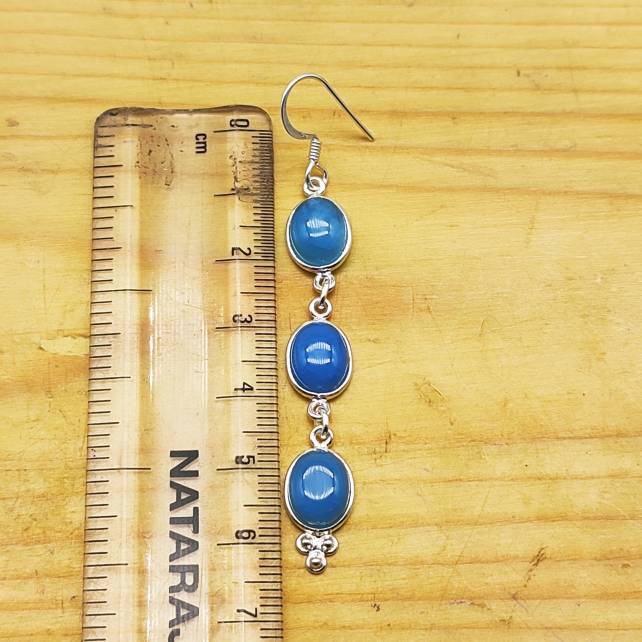 Elegant Chalceydony Silver Earring – Minimal Boho Design
