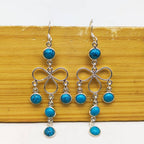 Boho Turquoise Silver Earrings – Elegant Everyday Wear