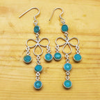 Boho Turquoise Silver Earrings – Elegant Everyday Wear