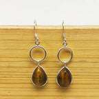 Designer Tiger Eye Earrings – 925 Sterling Silver Drop Designs