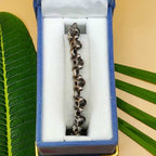 Unique Design Black Onyx Round Gemstone Bracelet in 925 Silver