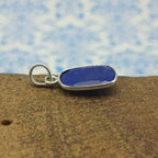 Lapis Checker Cut 925 Silver Bezel Necklace