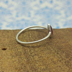 Teardrop Garnet Gemstone 925 Sterling Silver Bezel Stacking Ring