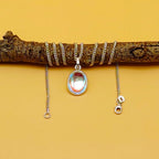 Swarovski Crystal 925 Silver Dainty Bezel Necklace