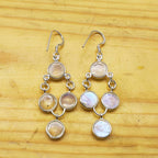 Handcrafted Moonstone Dangle Earring –Minimal Boho Design
