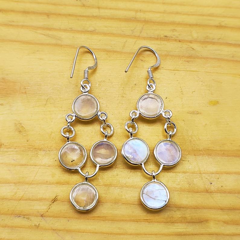Handcrafted Moonstone Dangle Earring –Minimal Boho Design