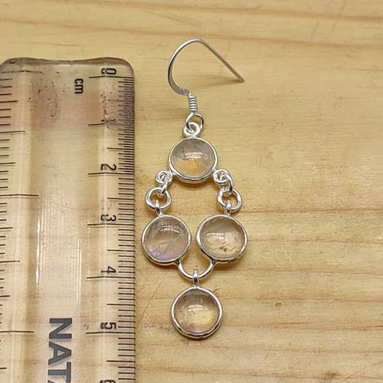 Handcrafted Moonstone Dangle Earring –Minimal Boho Design