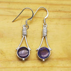Boho Amethyst Silver Earrings – Elegant Everyday Wear