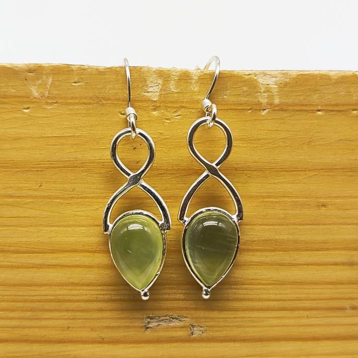 Natural Prehnite Drop Earring – Timeless Elegance