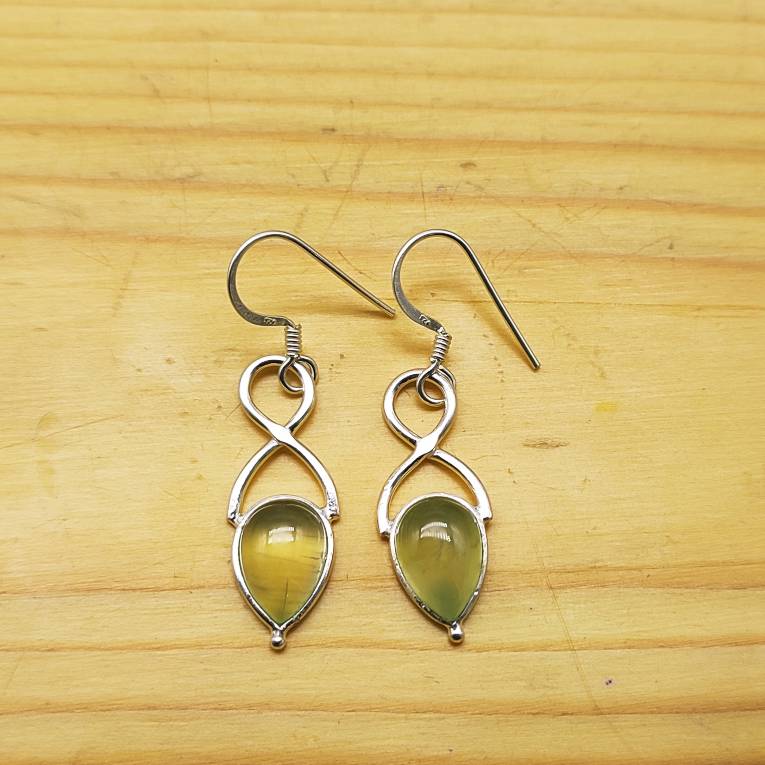 Natural Prehnite Drop Earring – Timeless Elegance