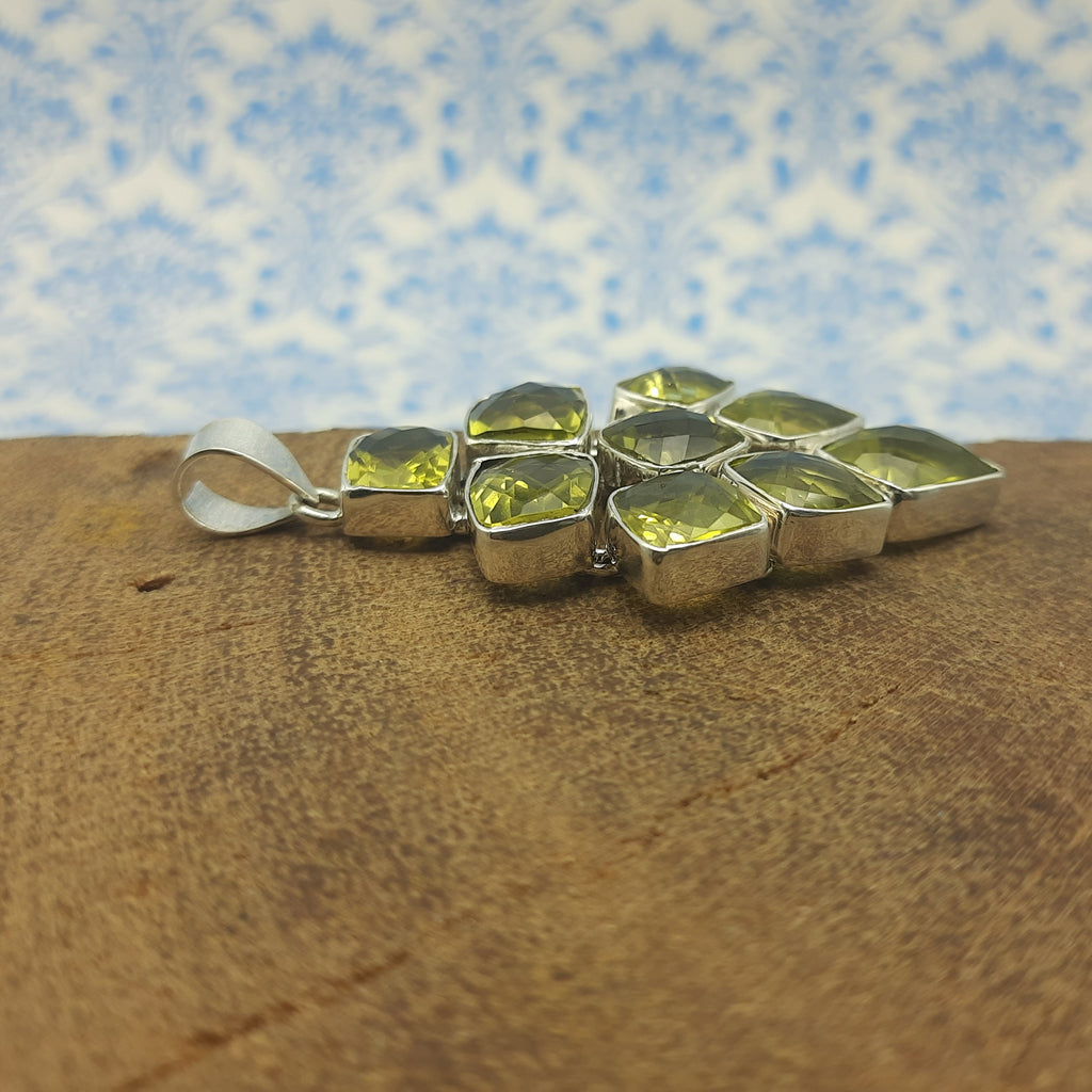 Lemon Topaz Faceted 925 Silver Necklace Gift Women