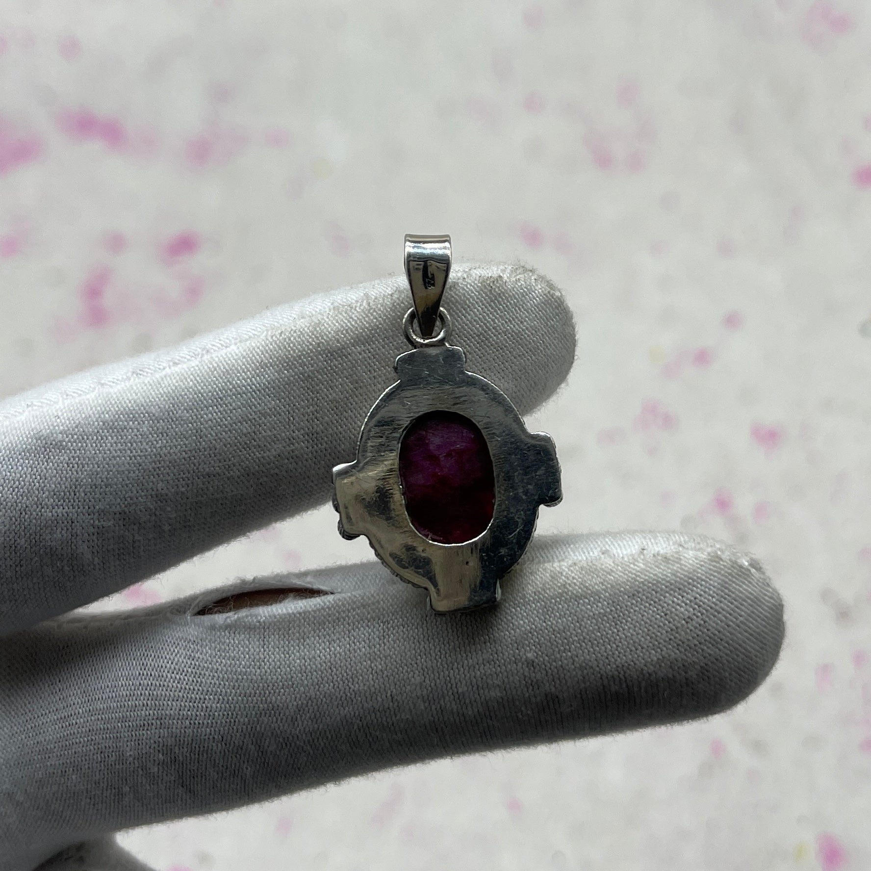 Dyed Ruby 925 Sterling Silver Pendant – Designer Silver Jewelry