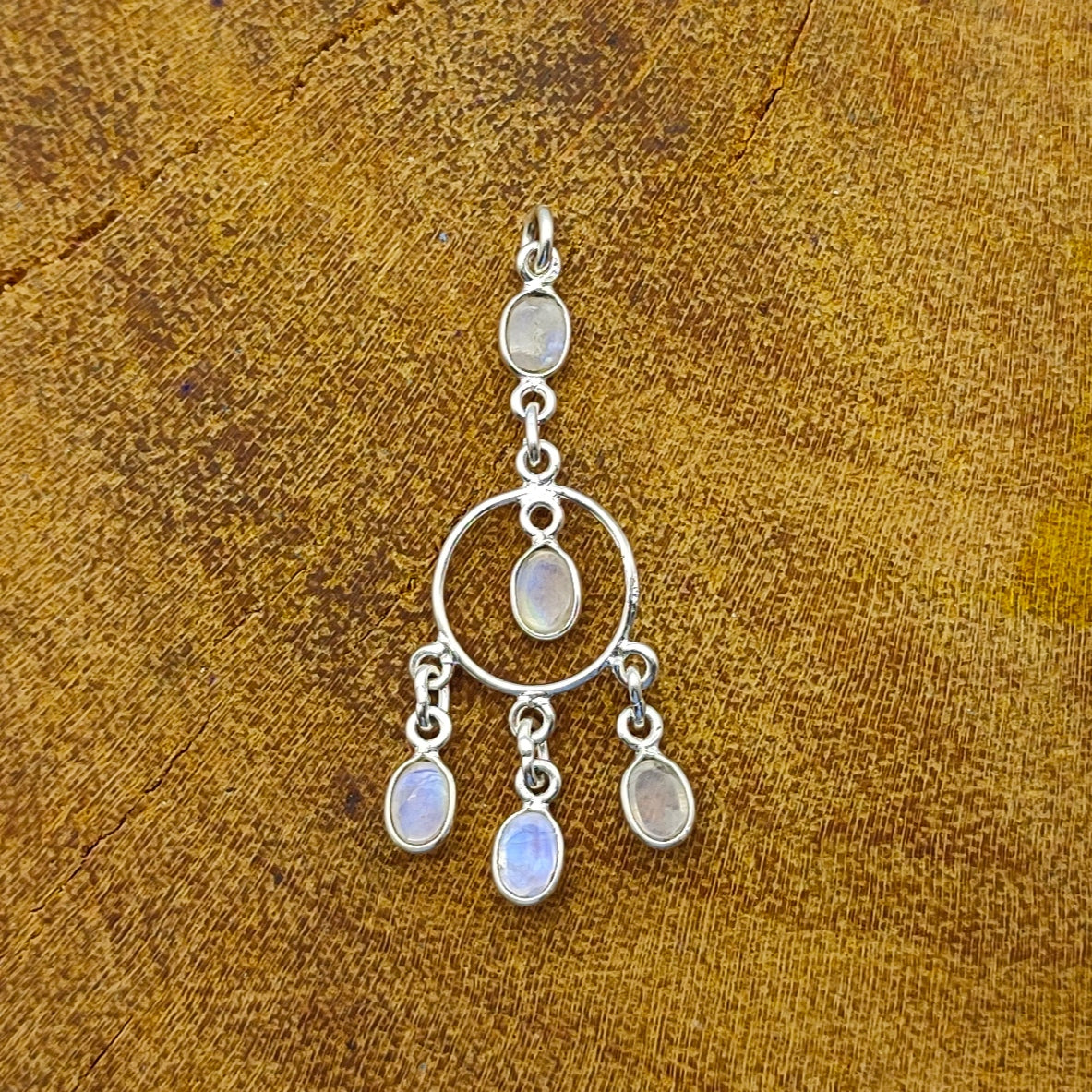 Moonstone Nepali Bohemian Handmade Silver Pendant