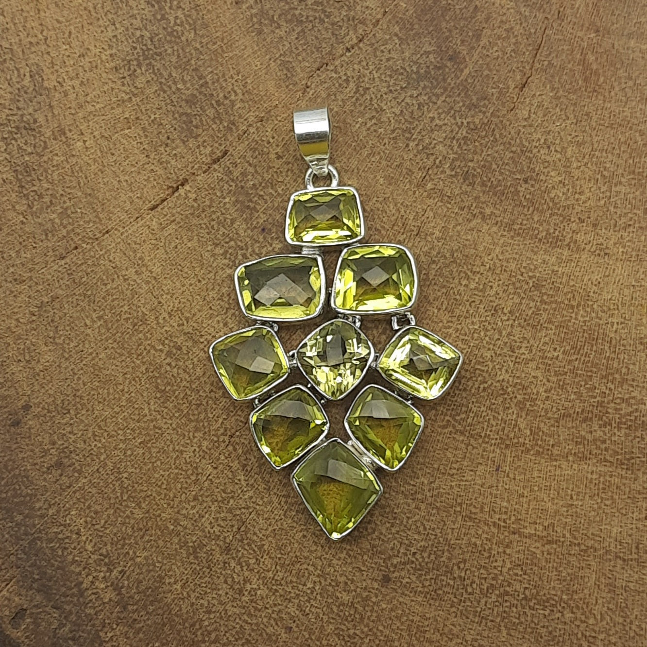 Lemon Topaz Faceted 925 Silver Necklace Gift Women