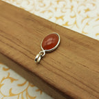 925 Sterling Silver Carnelian Pendant – Natural Gemstone Bezel Set | Energy & Confidence Stone