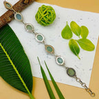 Classic Chalcedony Cabochon Oval Sterling Silver Bracelet