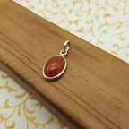 925 Sterling Silver Carnelian Pendant – Natural Gemstone Bezel Set | Energy & Confidence Stone