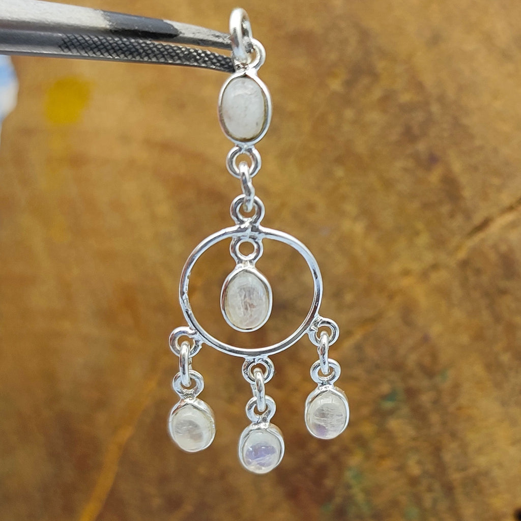 Moonstone Nepali Bohemian Handmade Silver Pendant