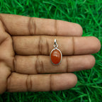 925 Sterling Silver Carnelian Pendant – Natural Gemstone Bezel Set | Energy & Confidence Stone