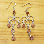 Elegant Sunstone Earrings – 925 Sterling Silver Round Designs