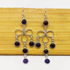 Designer Amethst Earrings – 925 Sterling Silver Round Designs