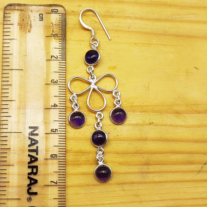 Designer Amethst Earrings – 925 Sterling Silver Round Designs