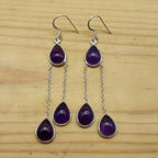 Amethyst Gemstone Dangle Earrings – Elegant Drop Style
