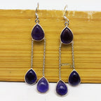 Amethyst Gemstone Dangle Earrings – Elegant Drop Style