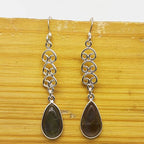 Labradorite Statement Drop Earrings – Handcrafted & Unique