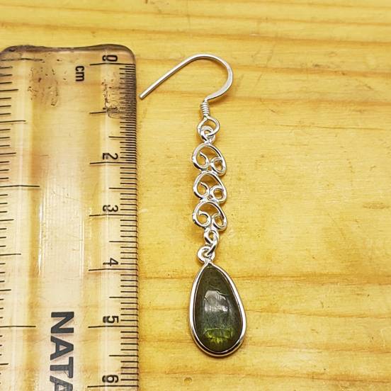 Labradorite Statement Drop Earrings – Handcrafted & Unique
