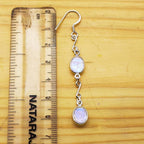 Minimalist White Stone Oval Earrings – Boho Statement Style
