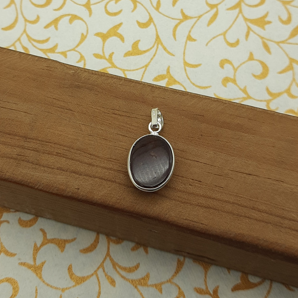 925 Sterling Silver Hessonite Garnet Pendant – Natural Gemstone Bezel Set | Vedic Astrology Rahu Stone